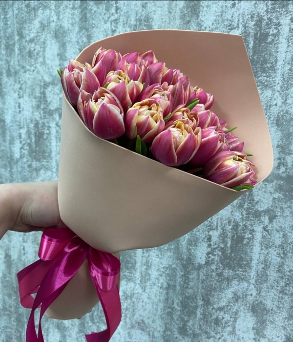 Букет из пионовидных тюльпанов (25 шт) #4613