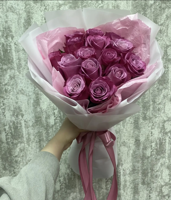 Букет из 15 сиреневых роз Персия #4617