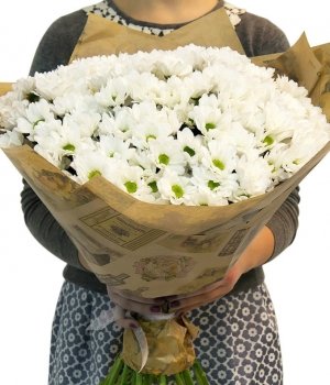 Букет из белых хризантем (29 шт) #715