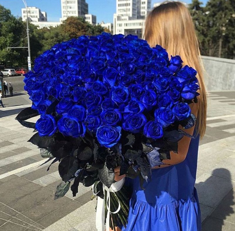 Цветы с доставкой синие розы премьер цветы