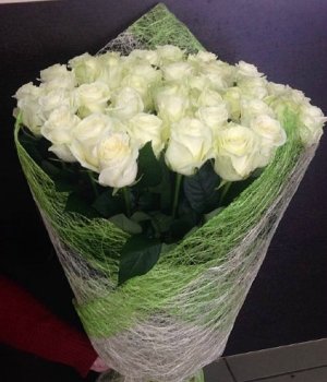 Букет из 39 белых роз (60см) #361