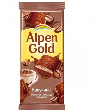 Шоколад Alpen gold начинка со вкусом капучино #1214