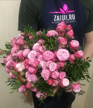 Букет из розовых пионовидных роз Леди Бомбастик ( 39 шт) #1368