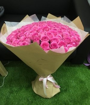 Букет из 101 розовой розы ( 70 см) #1652