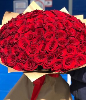 99 красных роз Эквадор (60 см) #45