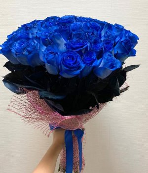 Букет из 49 синих роз #110