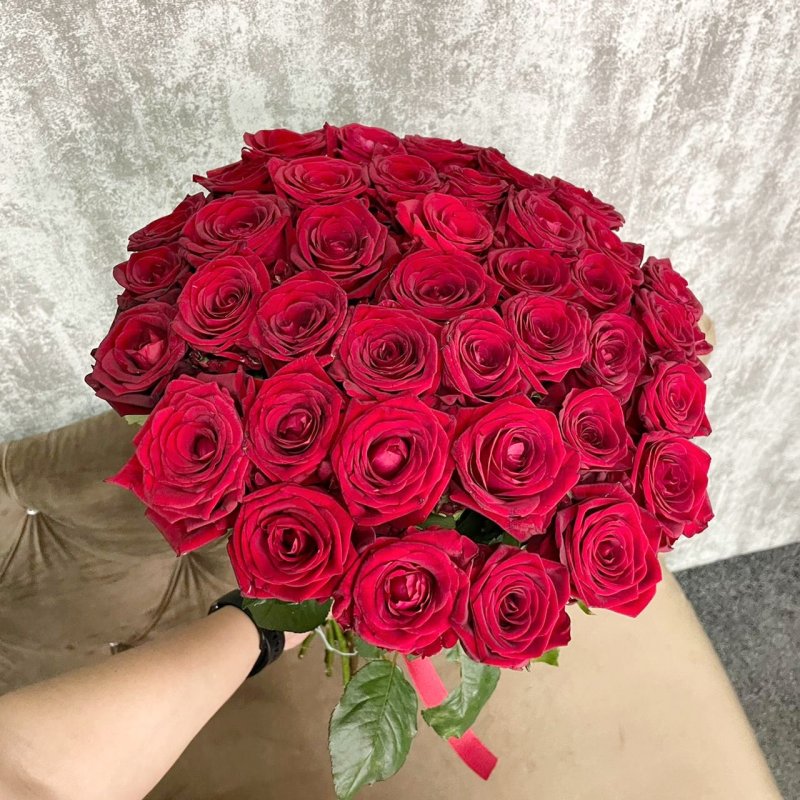 Букет из 51 красной розы под ленту (50 см ) за 6006р. Позиция № 3053