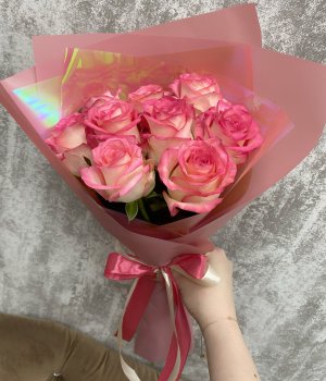 Букет из 9 роз Джумилия  ( 50 см ) #3179