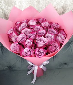 Букет из 23 розовых роз Эквадор (50см) #871