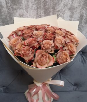 Букет из 25 роз Каппучино ( 40 см ) #3934