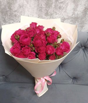 Букет из 9 пионовидных кустовых роз Рич Баблс #3863