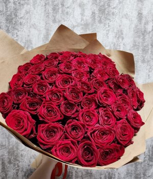 Букет из 51 красной розы (60 см) #1266