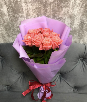 Букет из 9 роз Анна Карина (50 см) #4051