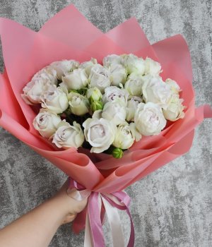 Букет из 9 кустовых  роз Сильвер Баблс (40 см) #4053