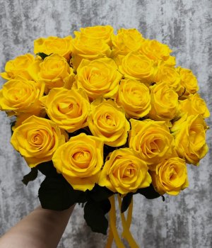 Букет из 25 желтых роз (50см) #540