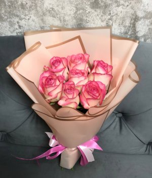 Букет из 7 роз Джумилия (50 см ) #3117