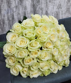 Букет из 51 белой розы (50 см) #210
