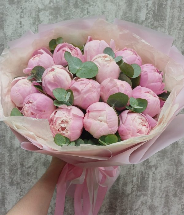 Букет из 15  пионов Гардения #3758