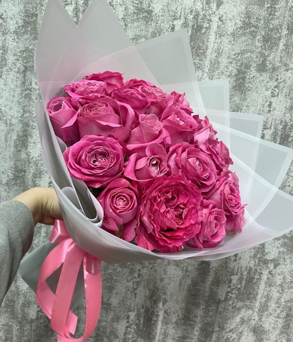 Букет из 25 розовых роз ОЛЛ ФО ЛАВ #4359