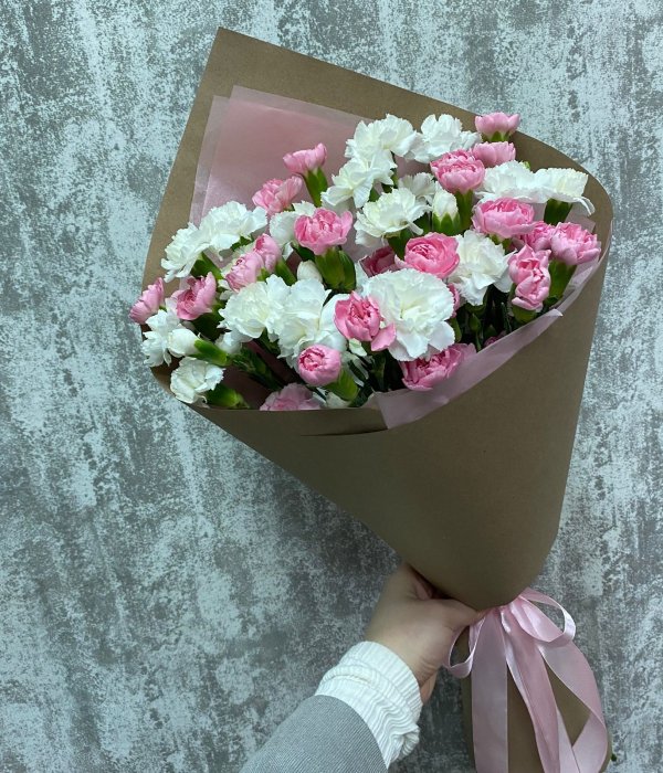 Букет из  19 Кустовых гвоздик #4448