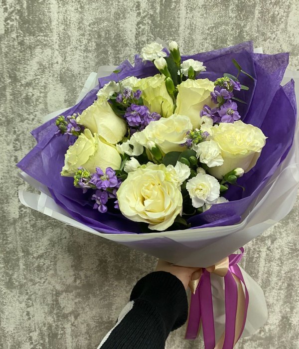 Микс-букет « Сиреневая нотка любви» #4425