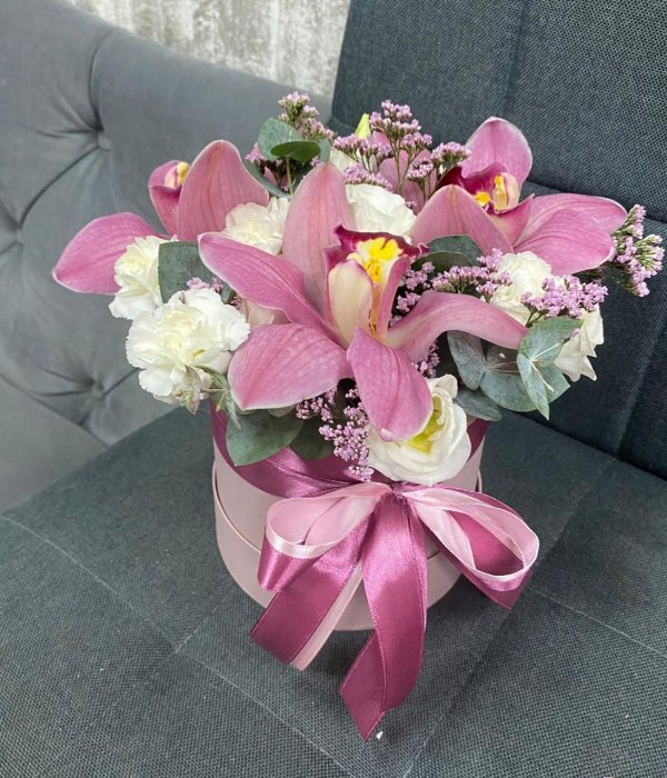 Композиция с розовыми орхидеями* #4524