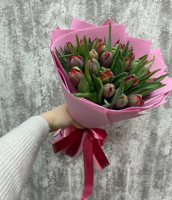 Букет из красных тюльпанов Ред Принцесс (21 шт) #4521