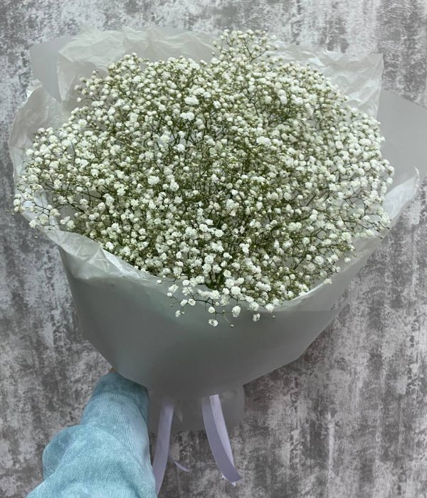Букет из белой гипсофилы( 9шт) #4558