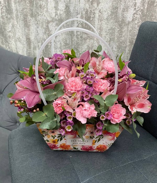 Композиция с розовыми орхидеями** #4569