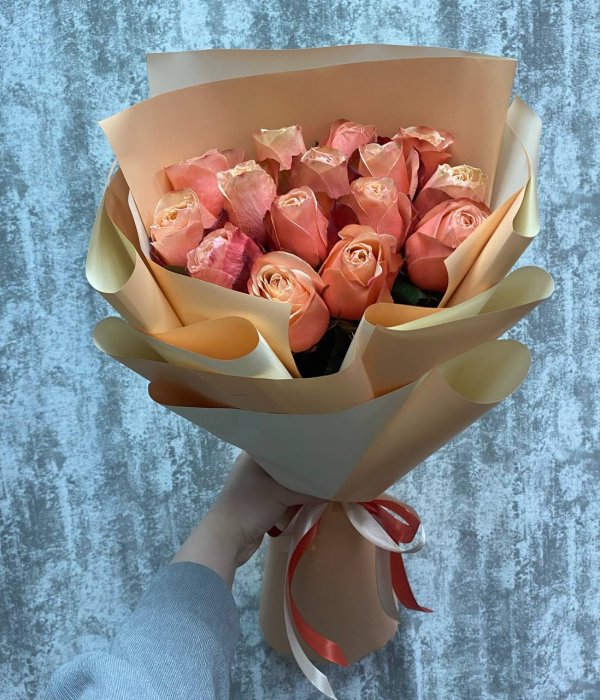 Букет из 15 эквадорских роз Кахала (60 см)* #4589